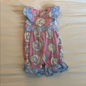 Eleanor Rose Pink and Blue Bunny Romper